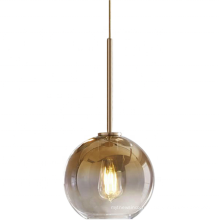 Lampe suspendue à boule de verre à LED moderne Lampe à suspension boule de verre dorée
